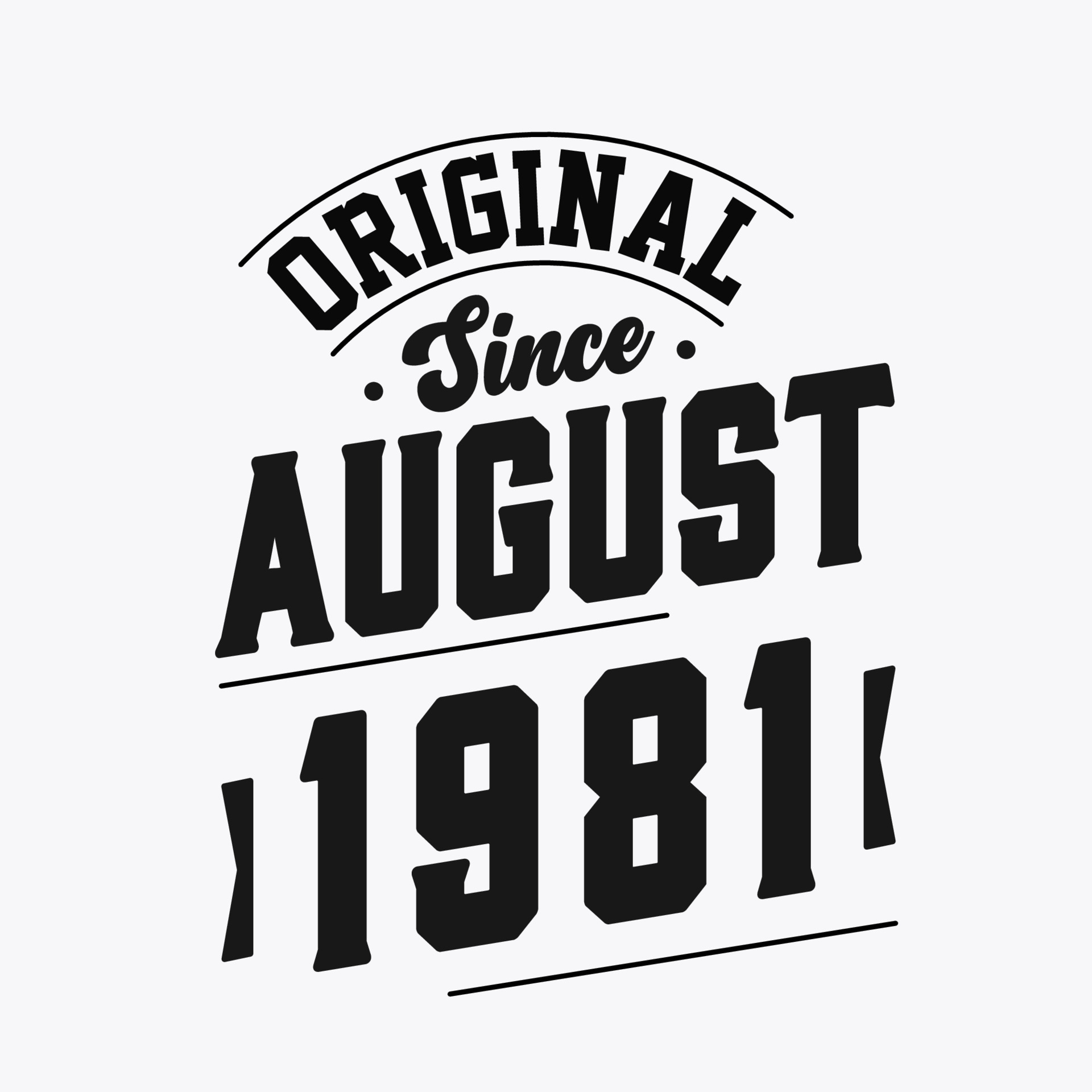 Born in August 1981 Retro Vintage Birthday Original Since August 1981