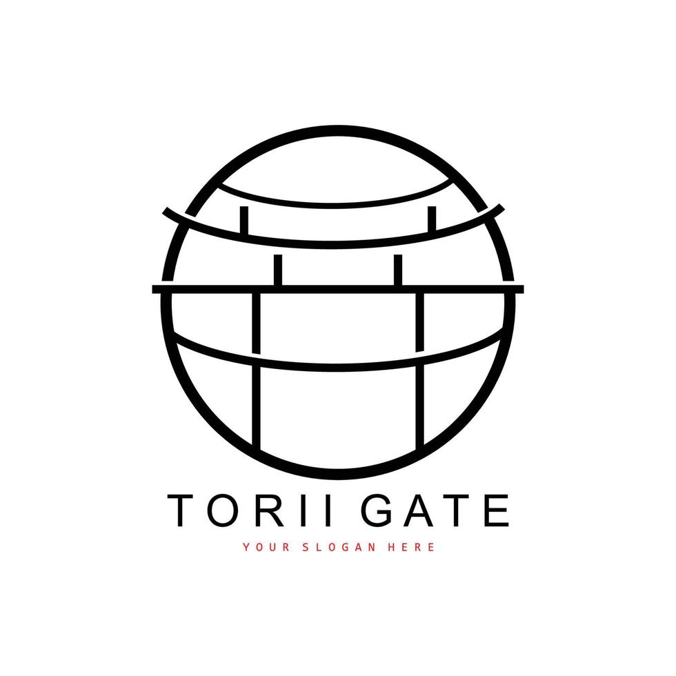 Torii Gate Logo, Japanese Building Design, China Icon Vector, Illustration Template icon vector