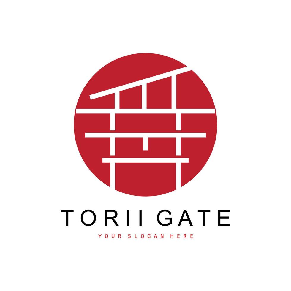 Torii Gate Logo, Japanese Building Design, China Icon Vector, Illustration Template icon vector
