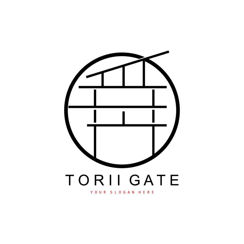Torii Gate Logo, Japanese Building Design, China Icon Vector, Illustration Template icon vector