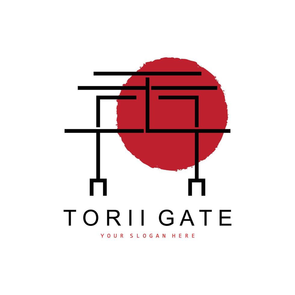 Torii Gate Logo, Japanese Building Design, China Icon Vector, Illustration Template icon vector