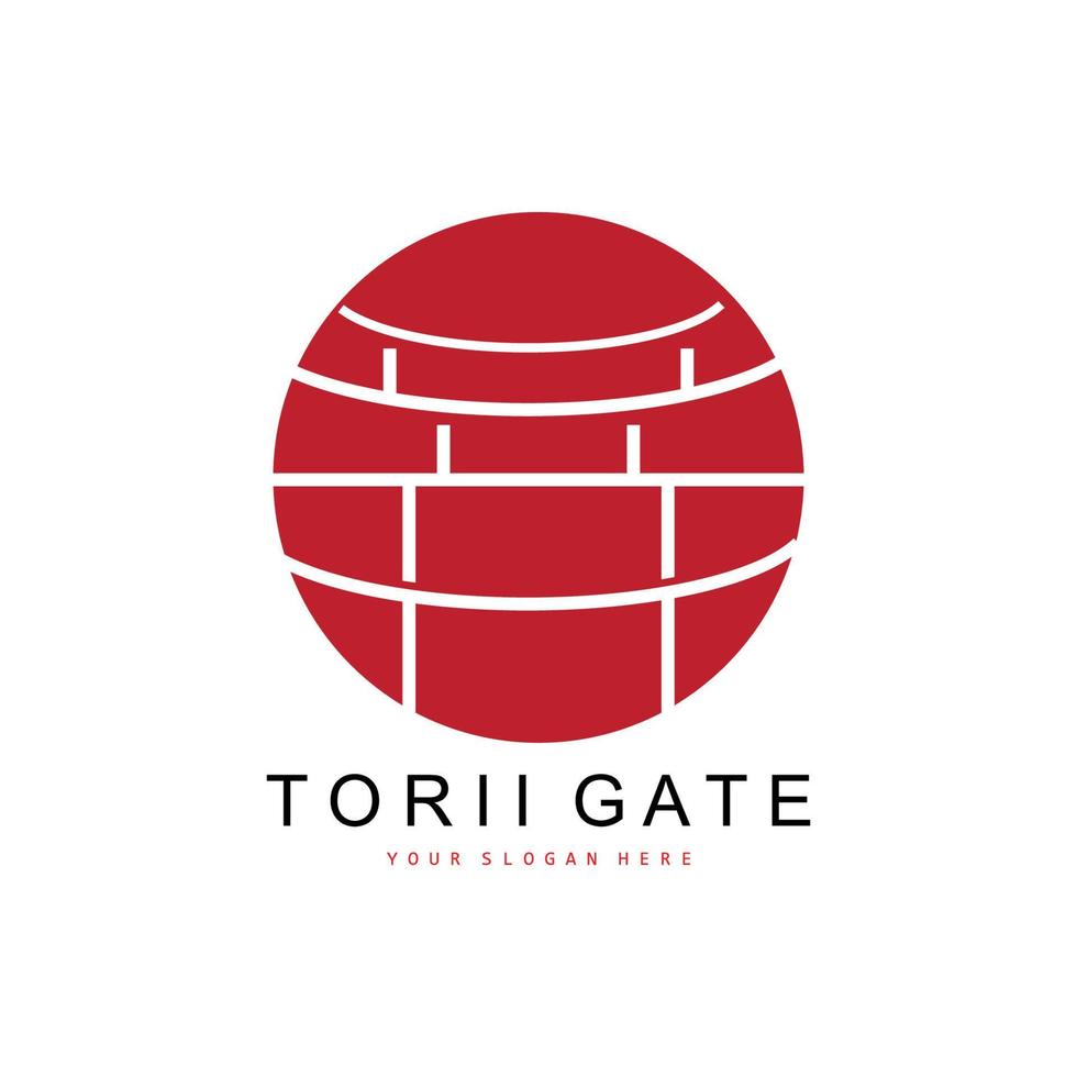 Torii Gate Logo, Japanese Building Design, China Icon Vector, Illustration Template icon vector