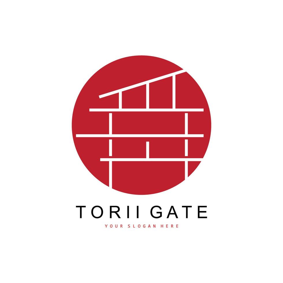 Torii Gate Logo, Japanese Building Design, China Icon Vector, Illustration Template icon vector