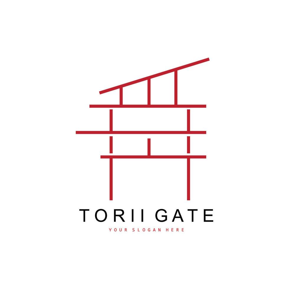 Torii Gate Logo, Japanese Building Design, China Icon Vector, Illustration Template icon vector