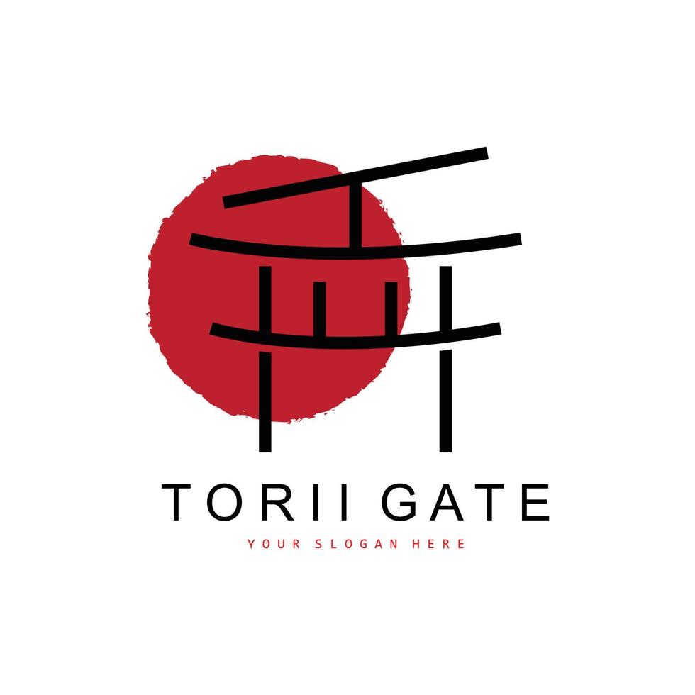 Torii Gate Logo, Japanese Building Design, China Icon Vector, Illustration Template icon vector