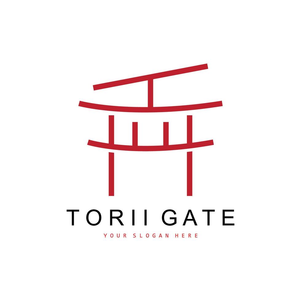 Torii Gate Logo, Japanese Building Design, China Icon Vector, Illustration Template icon vector
