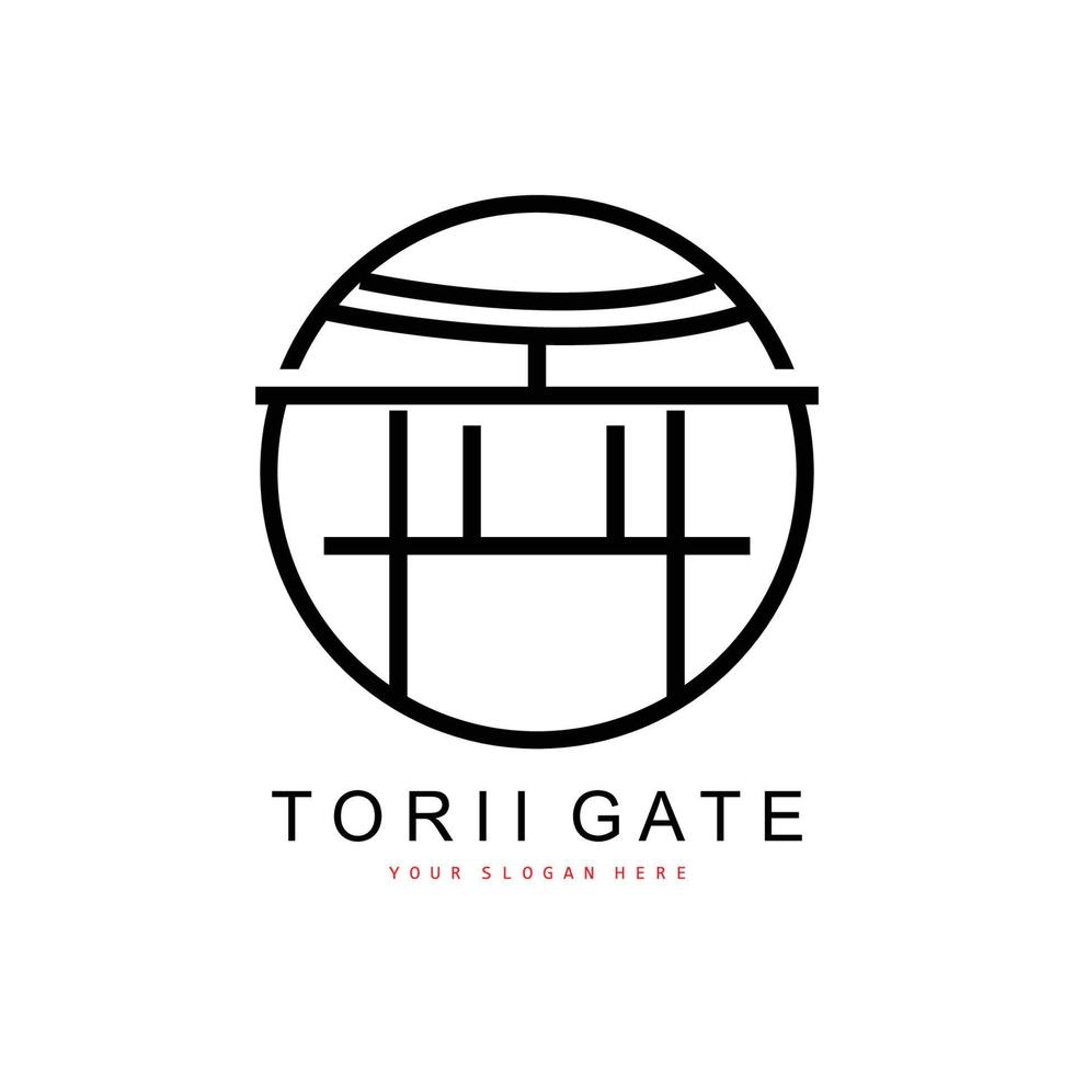 Torii Gate Logo, Japanese Building Design, China Icon Vector, Illustration Template icon vector