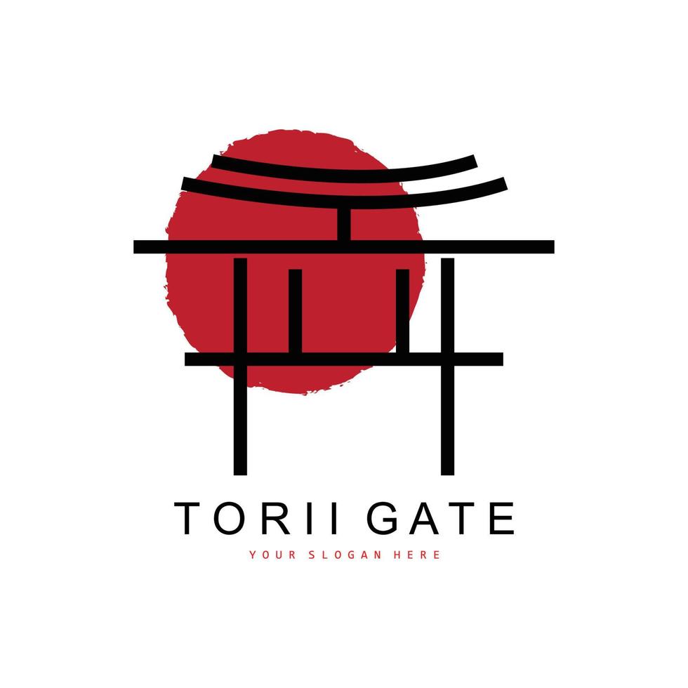 Torii Gate Logo, Japanese Building Design, China Icon Vector, Illustration Template icon vector