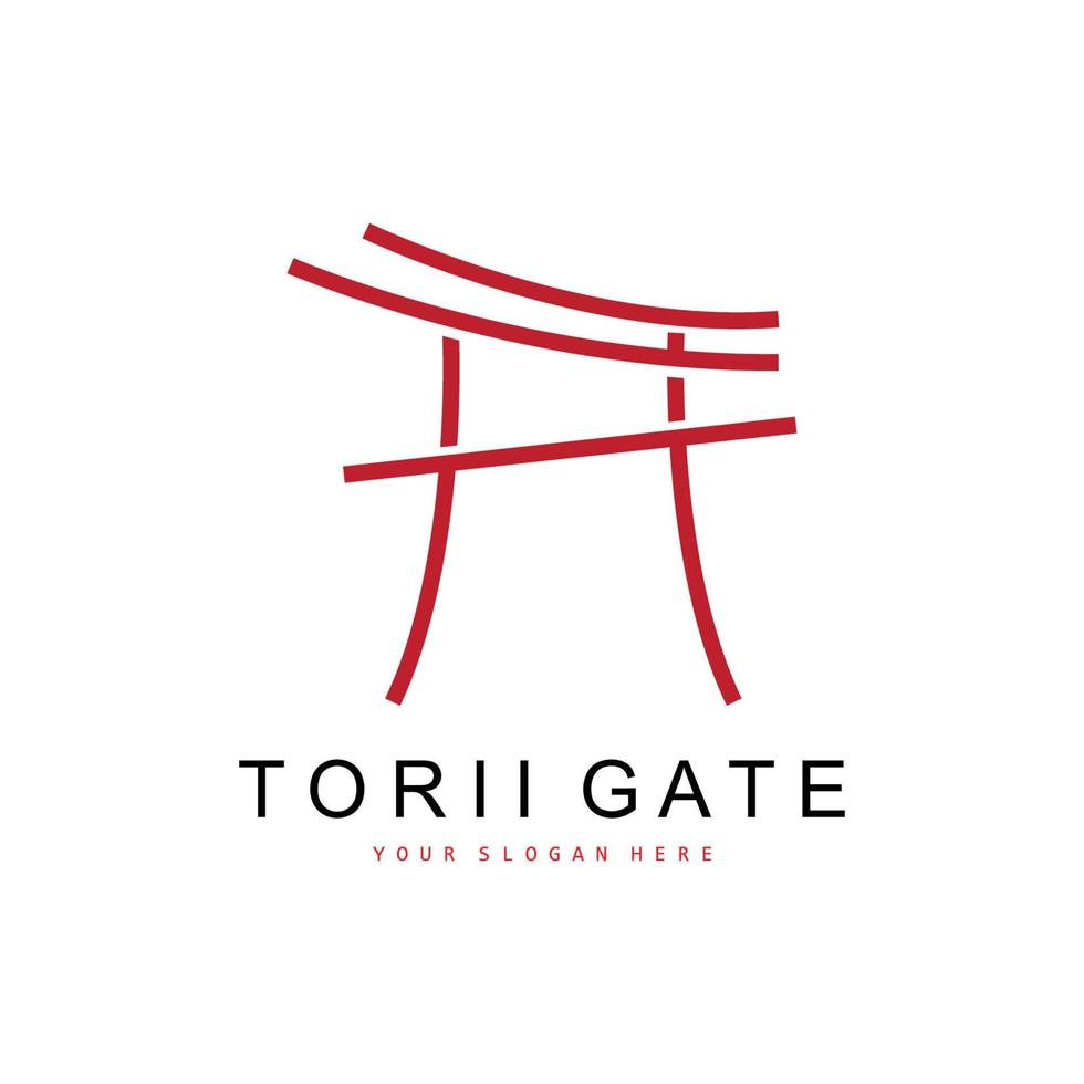 Torii Gate Logo, Japanese Building Design, China Icon Vector, Illustration Template icon vector