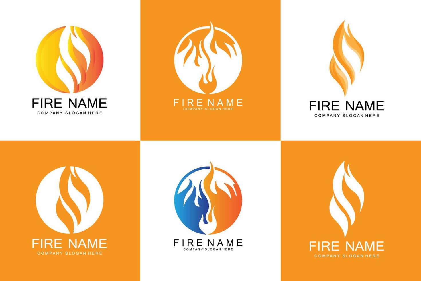 diseño de logotipo de llama ardiente, ilustración de icono de marca de producto vector