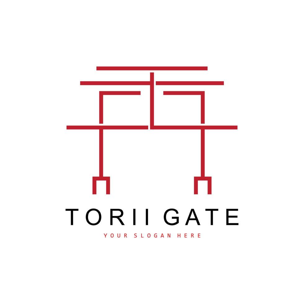 Torii Gate Logo, Japanese Building Design, China Icon Vector, Illustration Template icon vector