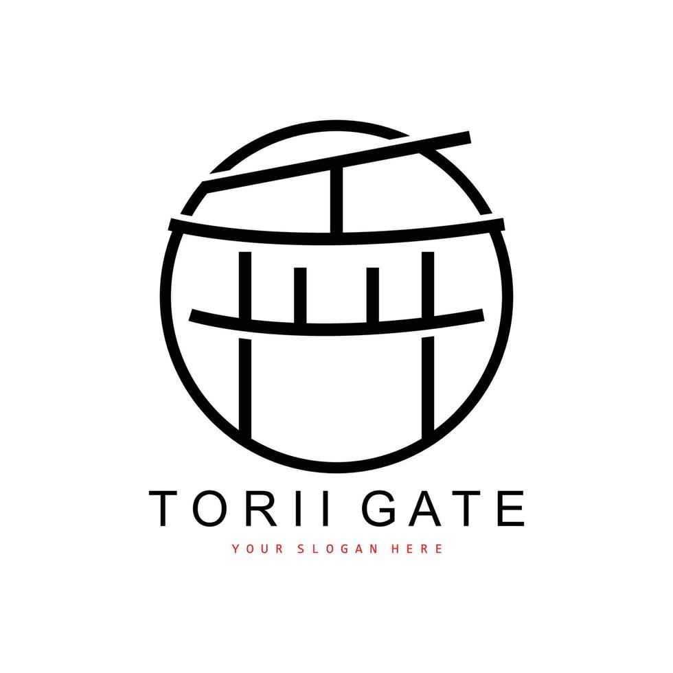 Torii Gate Logo, Japanese Building Design, China Icon Vector, Illustration Template icon vector