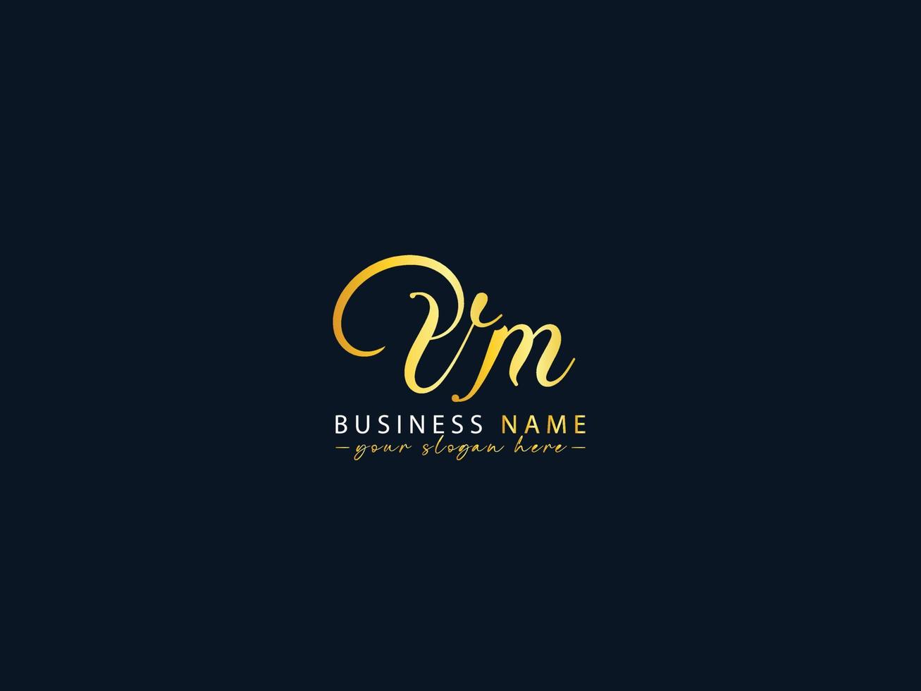 Unique Vm Logo Letter, Calligraphy Vm Letter Logo Icon For Business vector