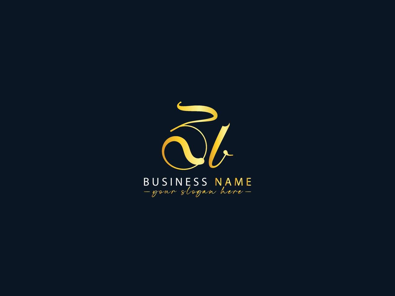 Stylish Zb Calligraphy Logo, Creative Zb Logo Letter Vector Image Design