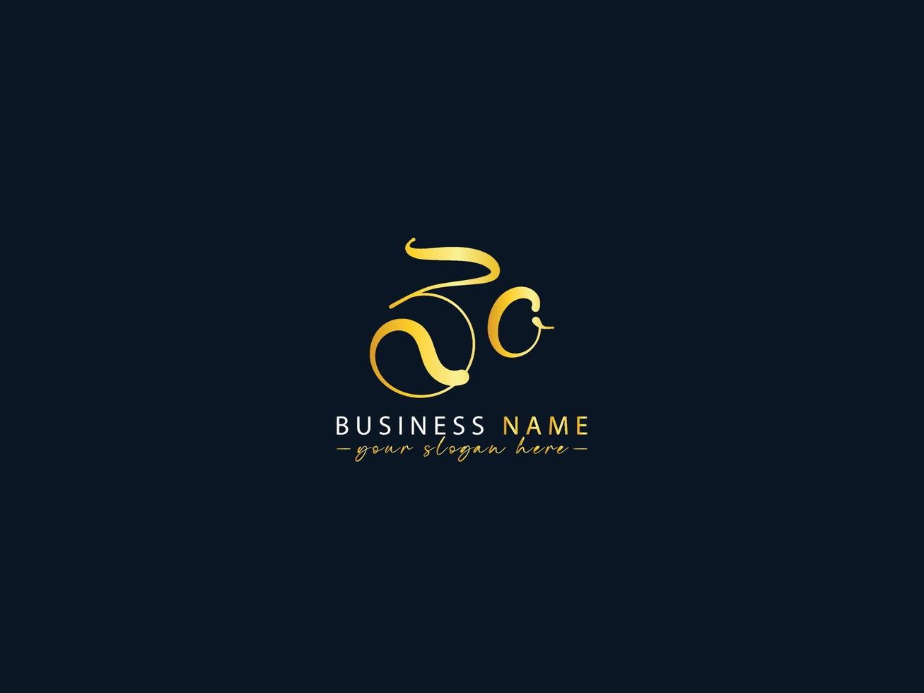 Stylish Zo Calligraphy Logo, Creative Zo Logo Letter Vector Image Design