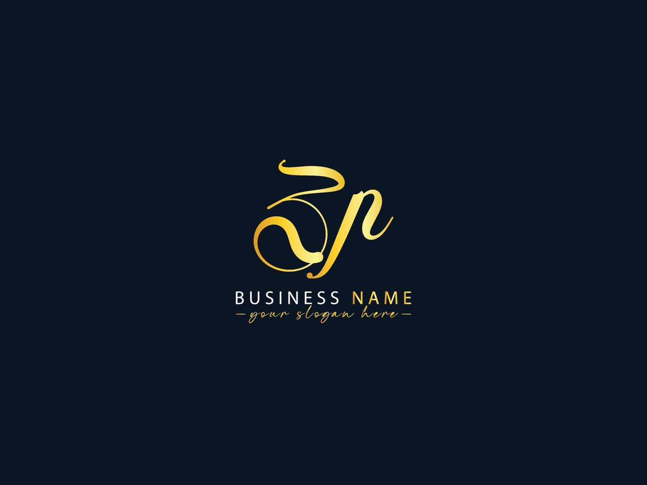 Stylish Zp Calligraphy Logo, Creative Zp Logo Letter Vector Image Design