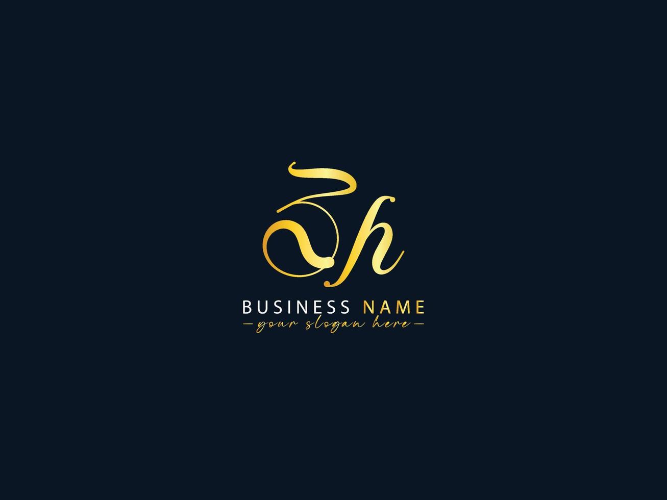 Stylish Zh Calligraphy Logo, Creative Zh Logo Letter Vector Image Design