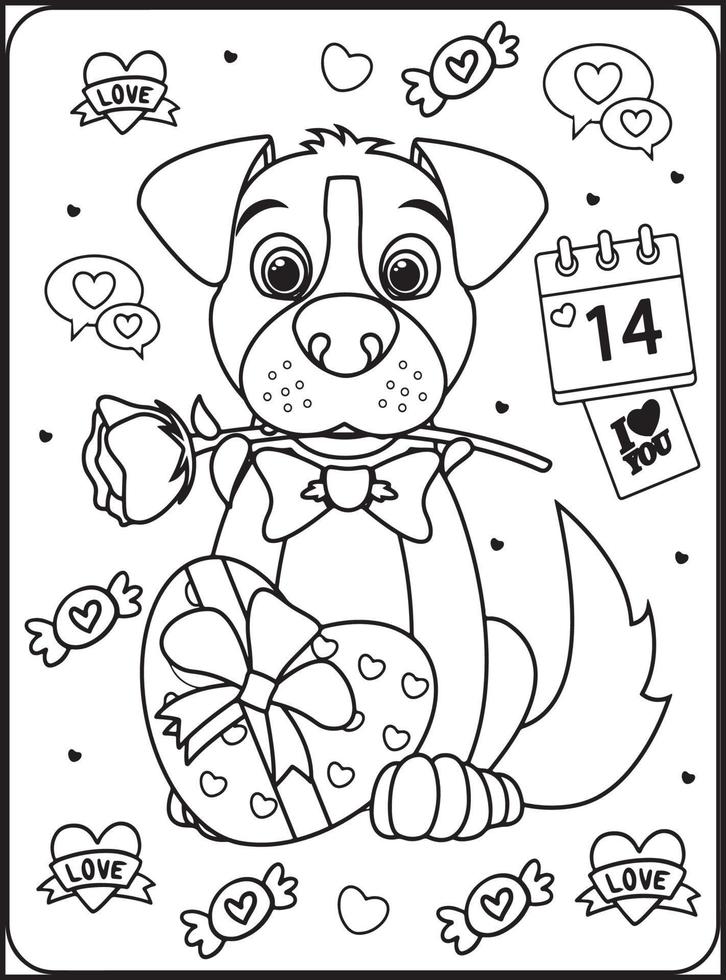 Valentine's Day Coloring Pages for Kids vector