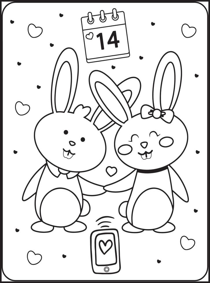 Valentine's Day Coloring Pages for Kids vector