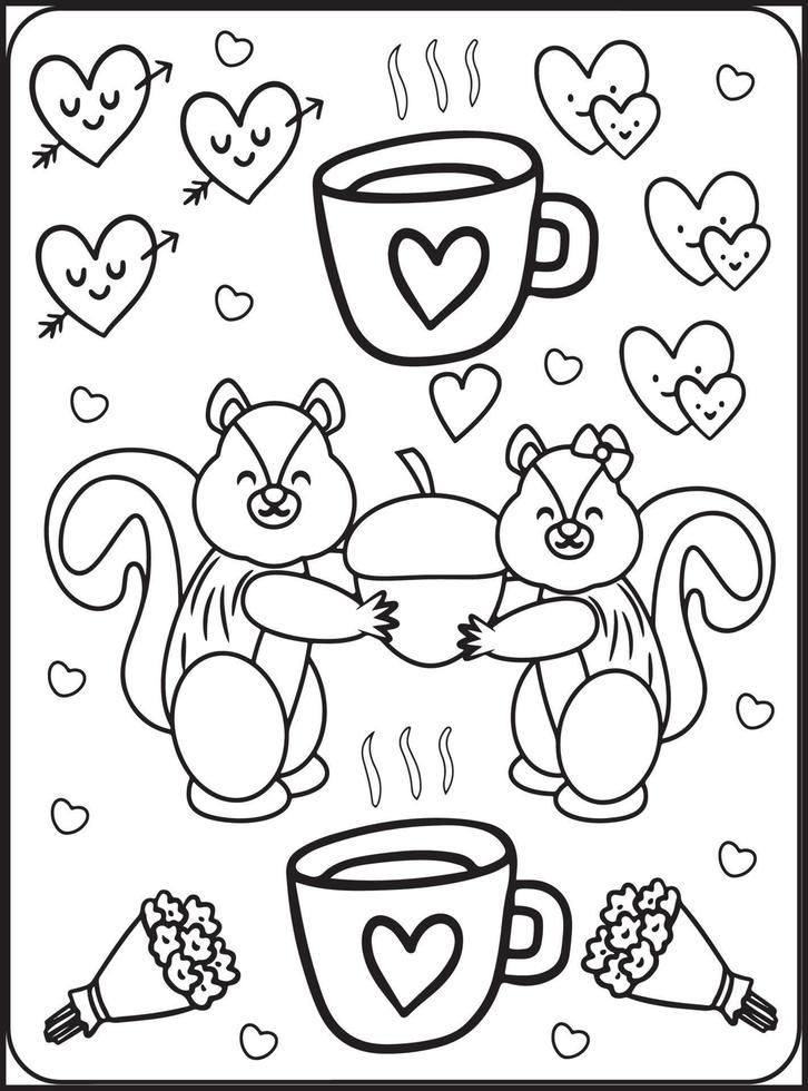 Valentine's Day Coloring Pages for Kids 16925041 Vector Art at Vecteezy