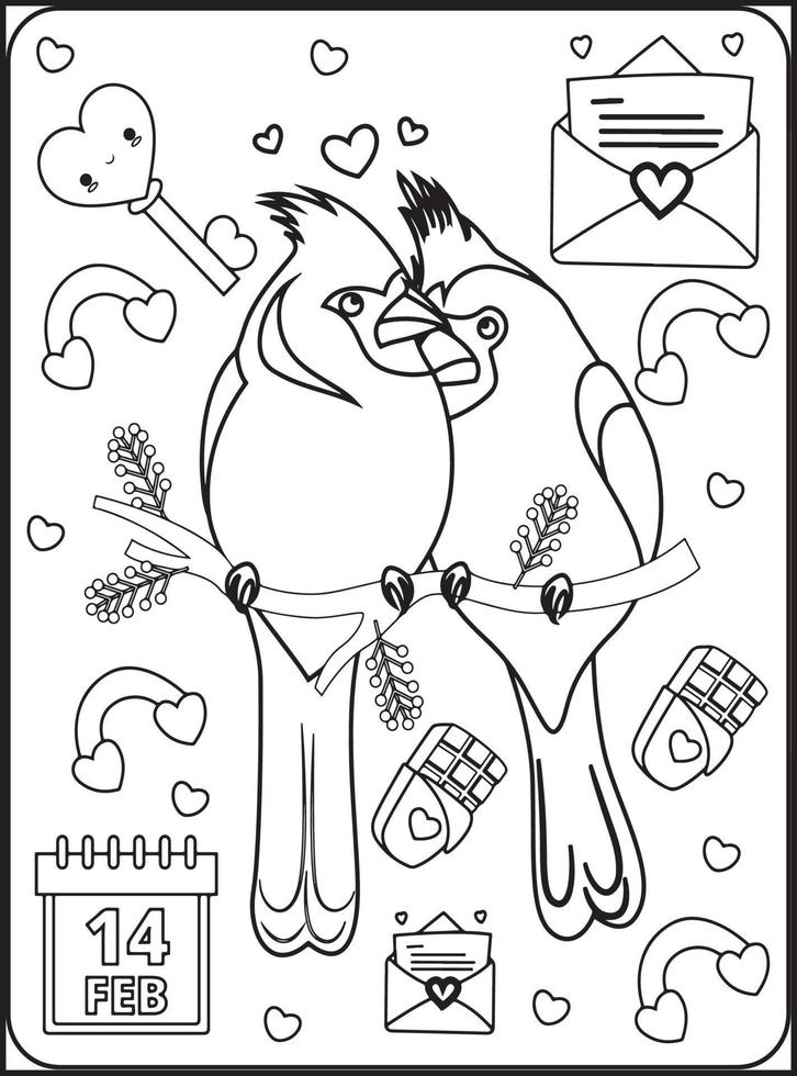 Valentine's Day Coloring Pages for Kids vector