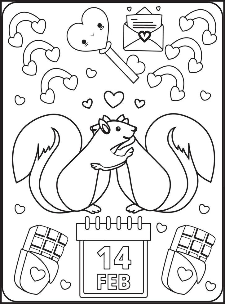 Valentine's Day Coloring Pages for Kids vector