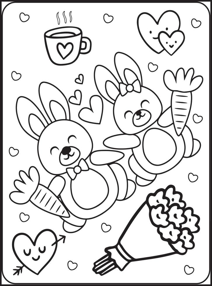 dibujos para colorear del dia de san valentin para niños 16925069 Vector en  Vecteezy