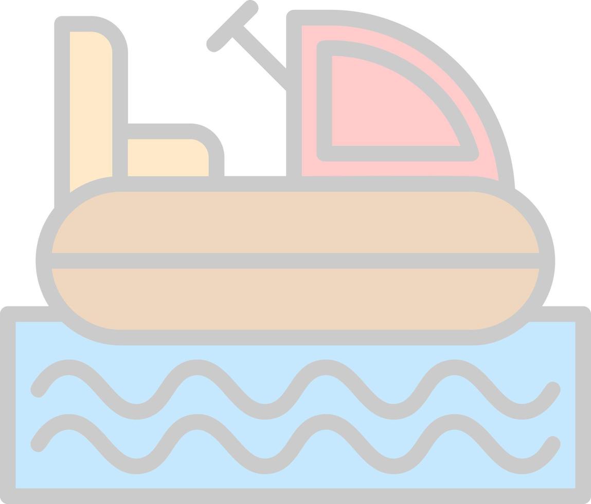 Bumper Boat Vector Icon Design