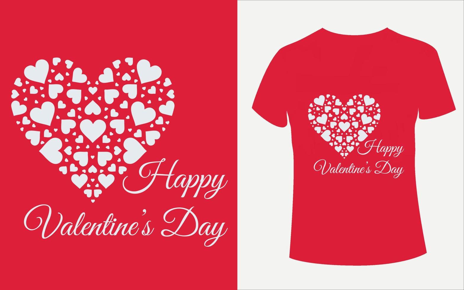 Valentines Day t shirt design with love vector