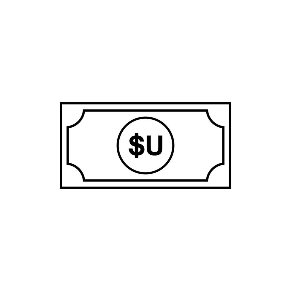 símbolo de moneda de uruguay, icono de peso uruguayo, signo de uyu. ilustración vectorial vector