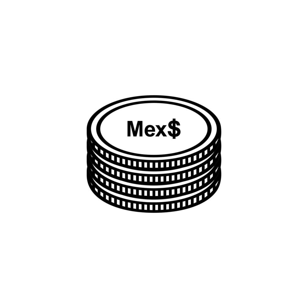 símbolo de moneda de México. icono de peso mexicano, signo mxn. ilustración vectorial vector