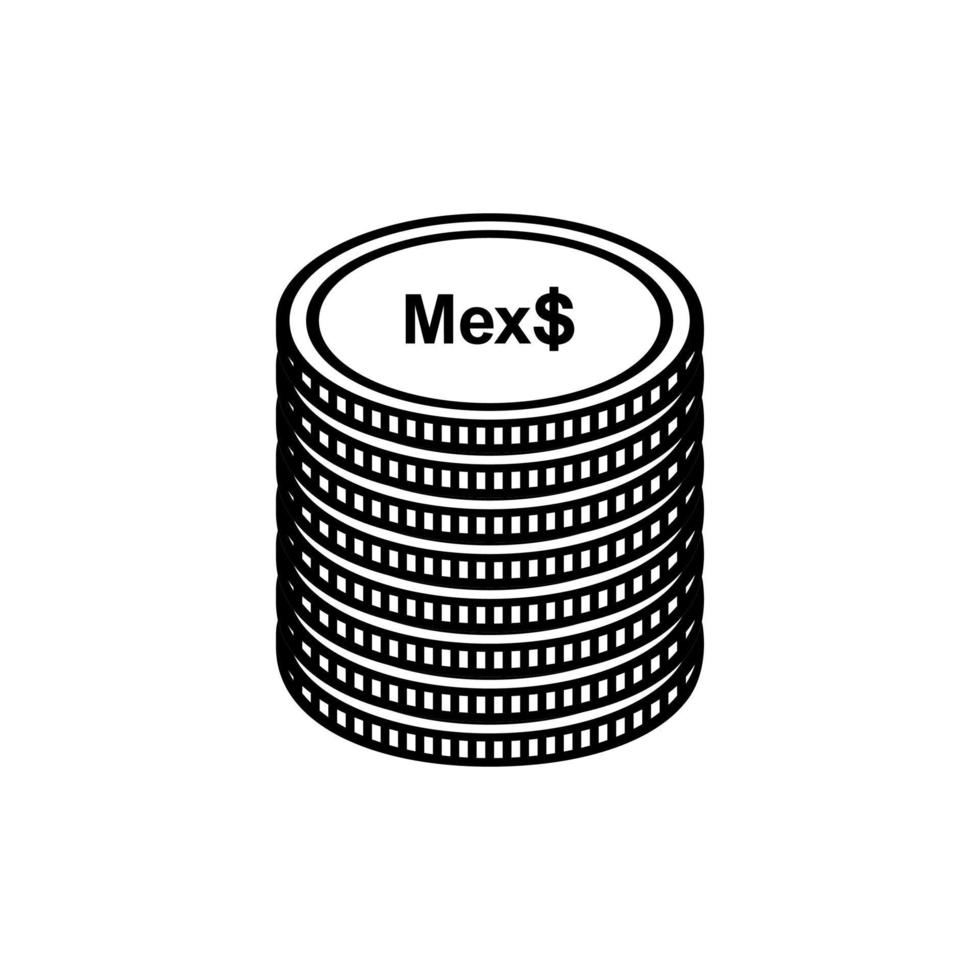 símbolo de moneda de México. icono de peso mexicano, signo mxn. ilustración vectorial vector