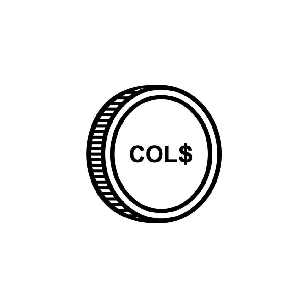 símbolo de moneda de colombia, icono de peso colombiano, signo de policía. ilustración vectorial vector