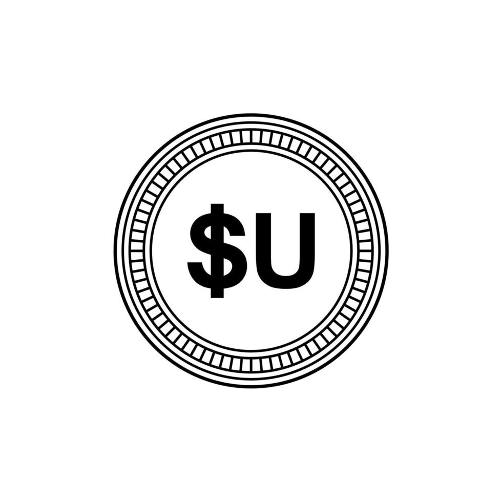 símbolo de moneda de uruguay, icono de peso uruguayo, signo de uyu. ilustración vectorial vector