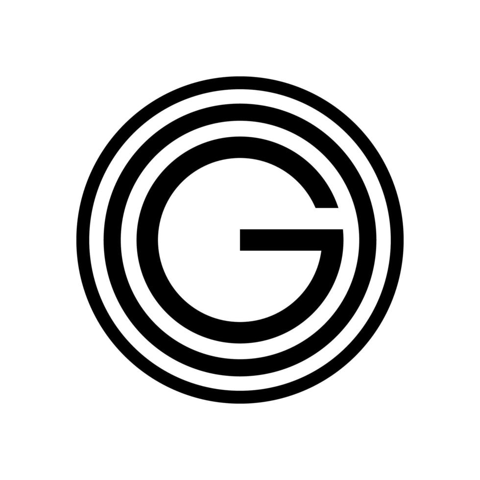 Letter 'G' on the Circle Shaped, Simple and To the Point Style for Logo or Graphic Design Element. Eye Catching, Memorable, Elegant,  and Modern Shaped. Vector Illustration