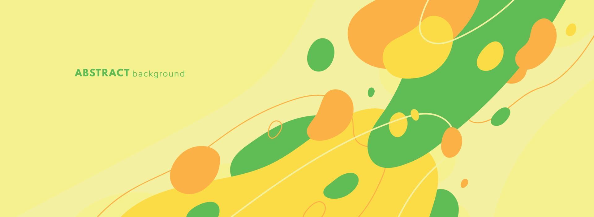 Spring or summer background with abstract line and dynamic shapes. Compositions of colored spots. Dynamic blob wave abstract. Flat vector illustration