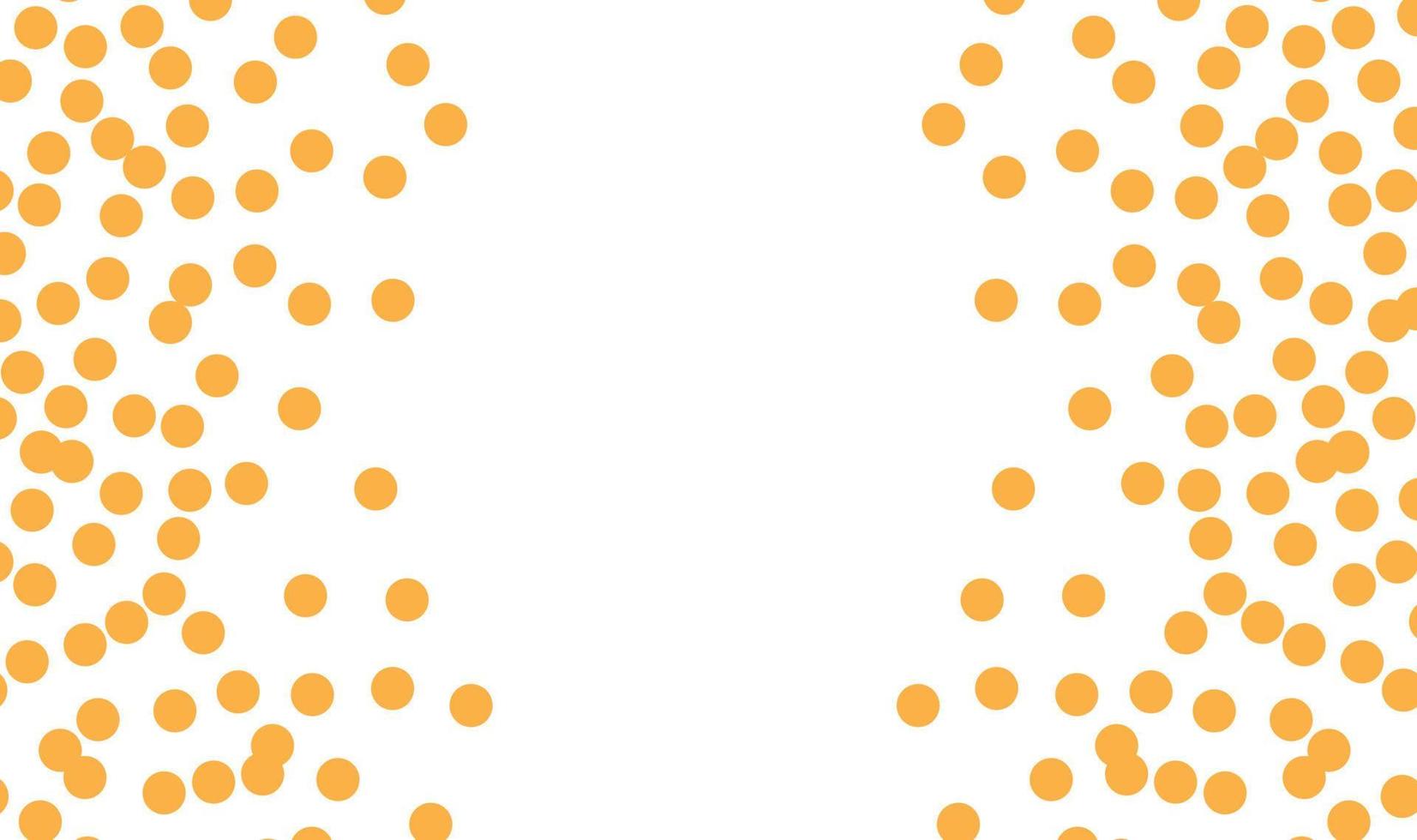 Yellow confetti background, polka dot vector illustration.Random spots hand-drawn.