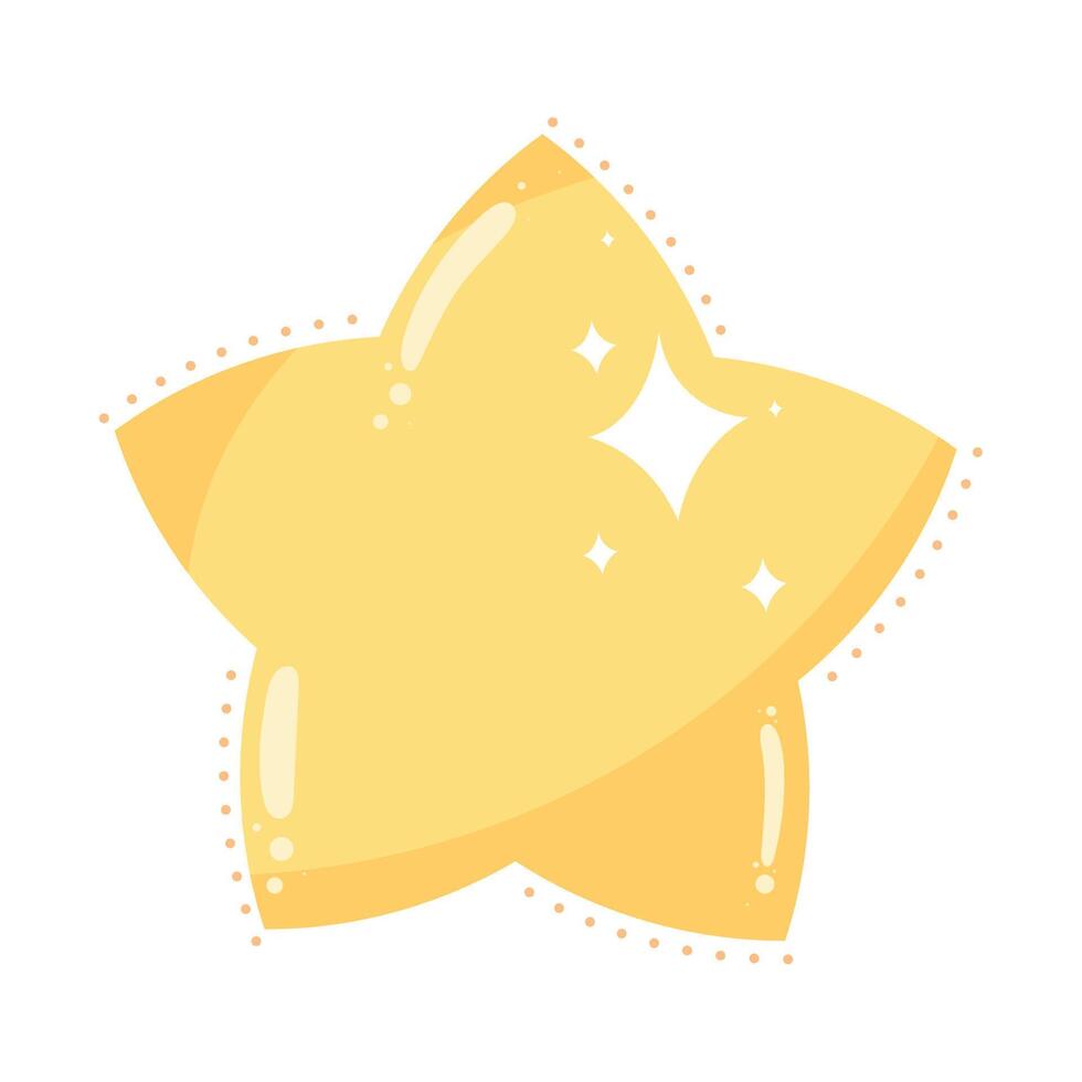 golden cute star vector
