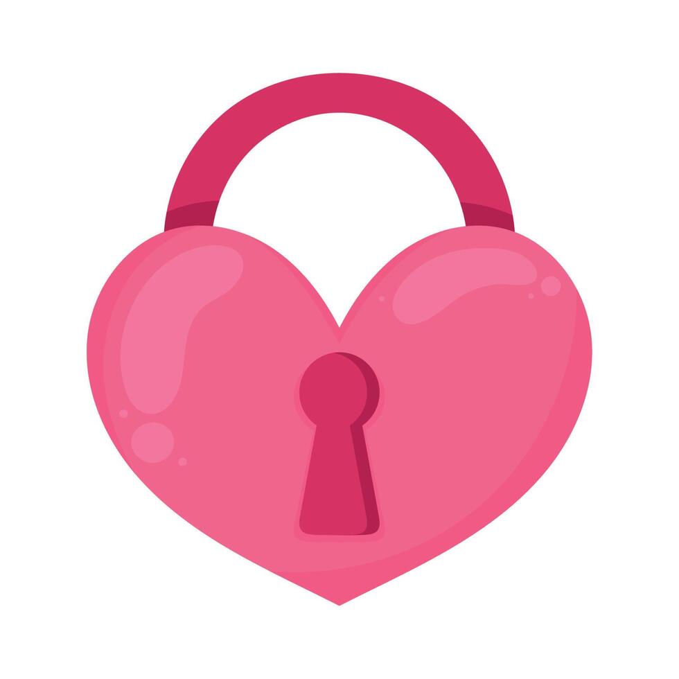 heart love padlock vector