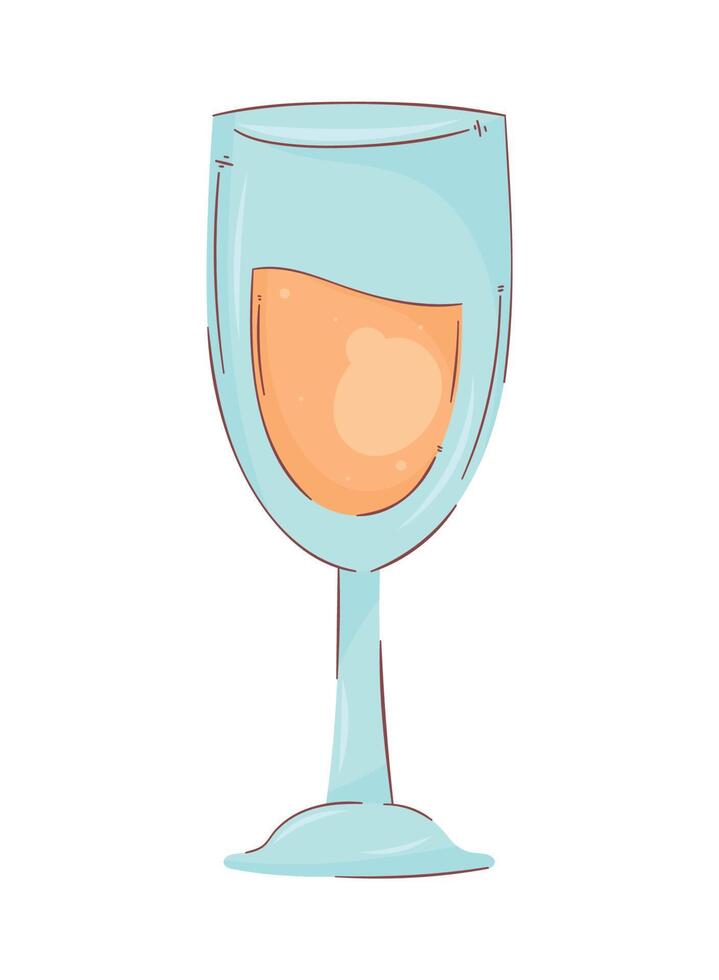 yellow wine cup drink vector