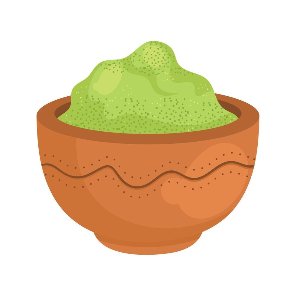 green tea powder in dish vector