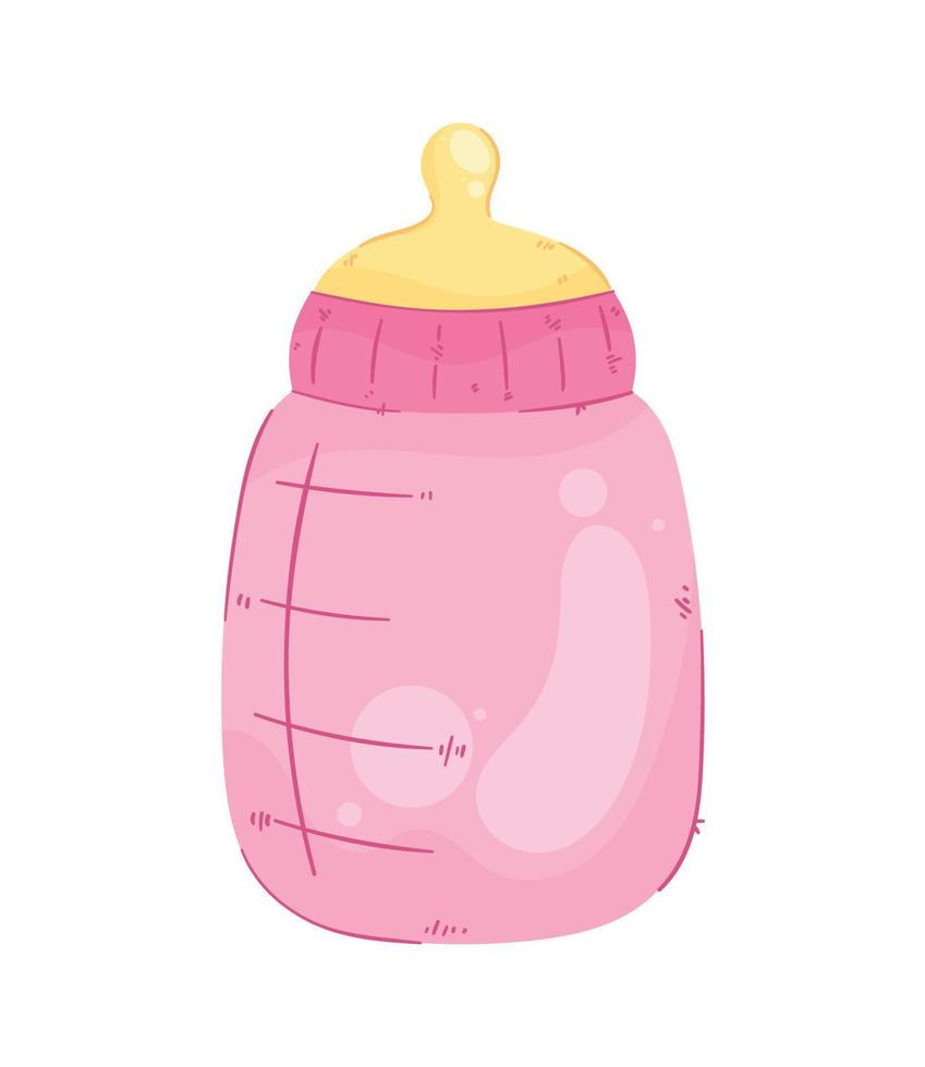 botella de leche rosa bebé vector