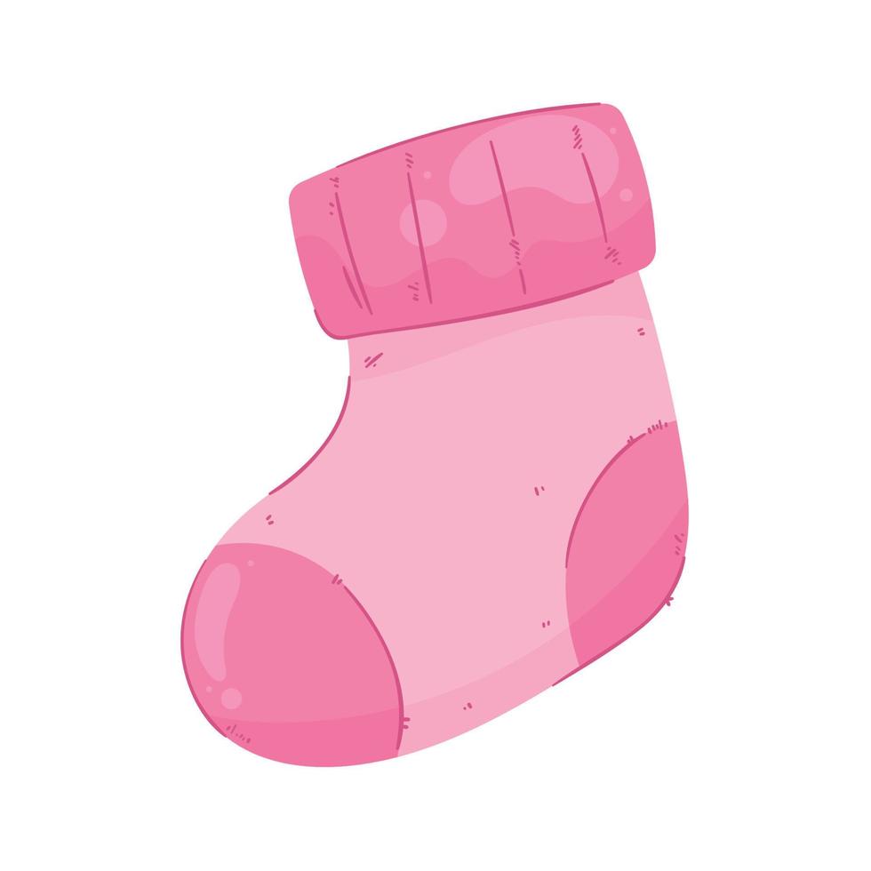 calcetín rosa bebé niña vector