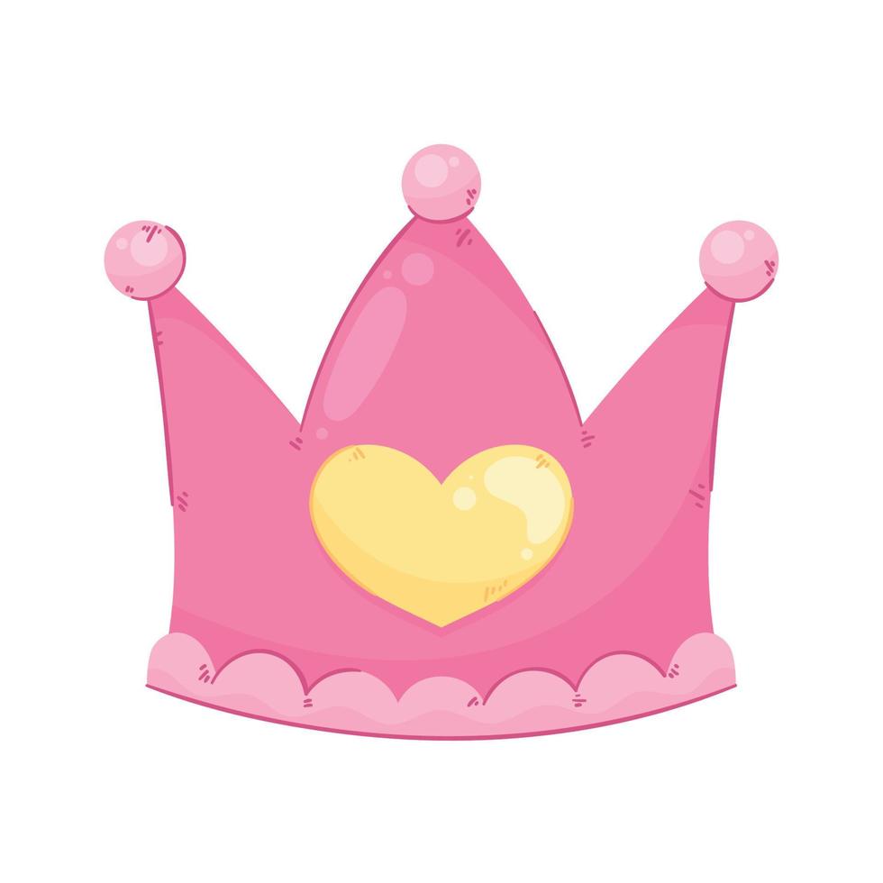 pink crown with heart vector