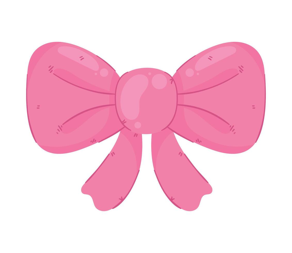 pink bow ribbon vector