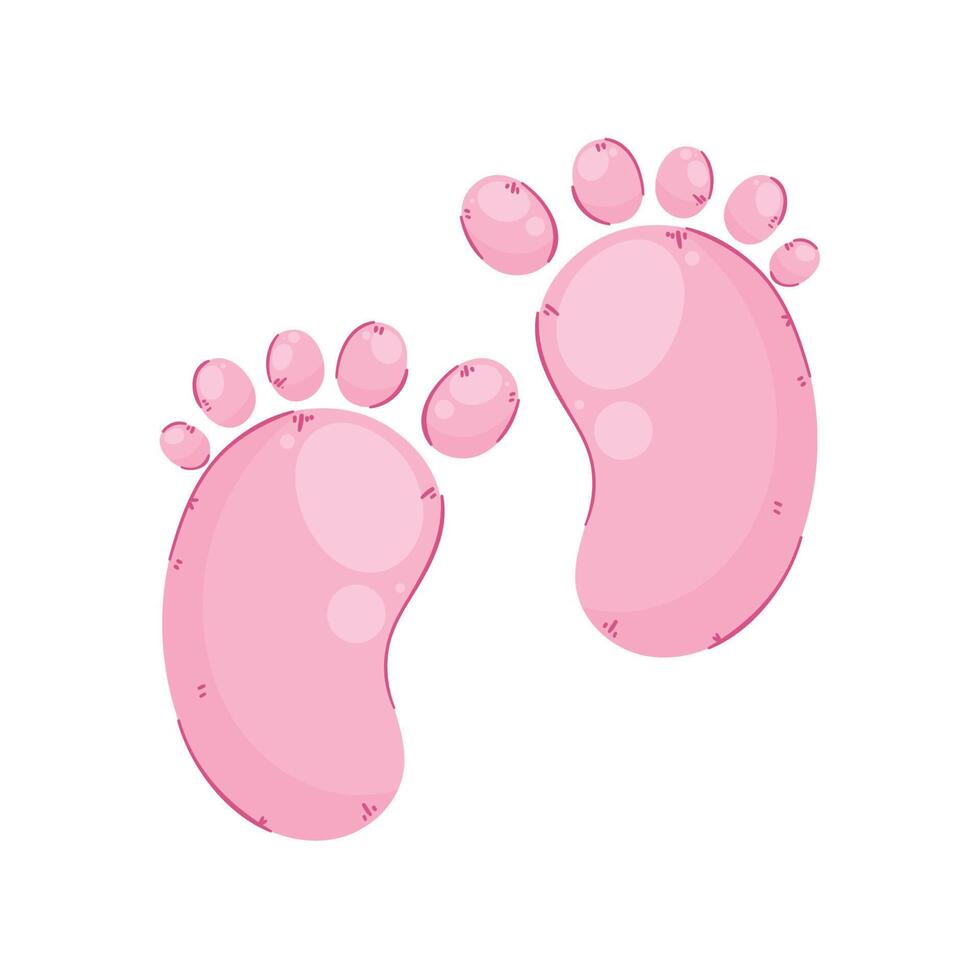 girl baby pink footprints vector