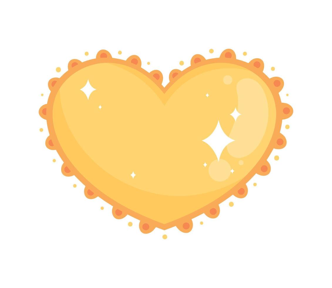 yellow heart with lace vector