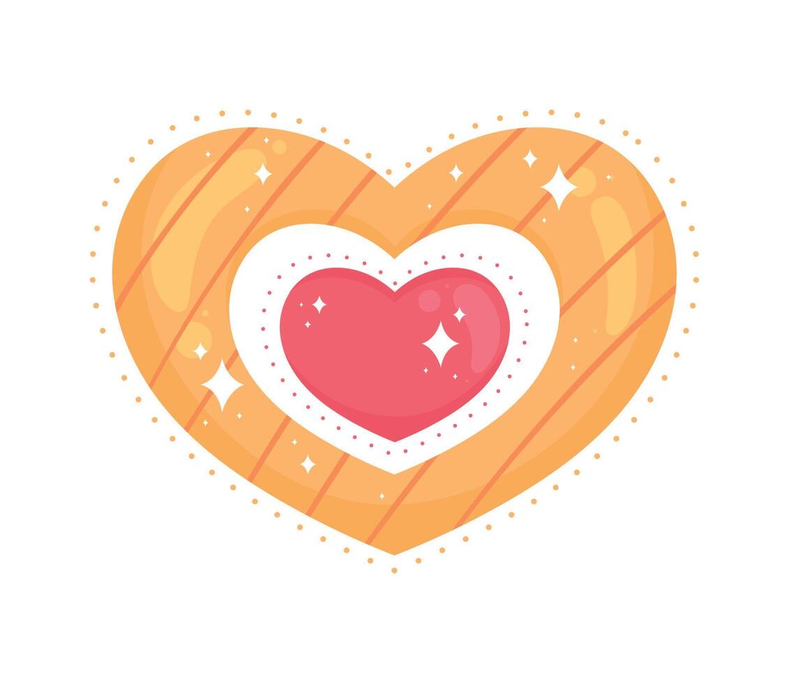 wooden hearts love vector