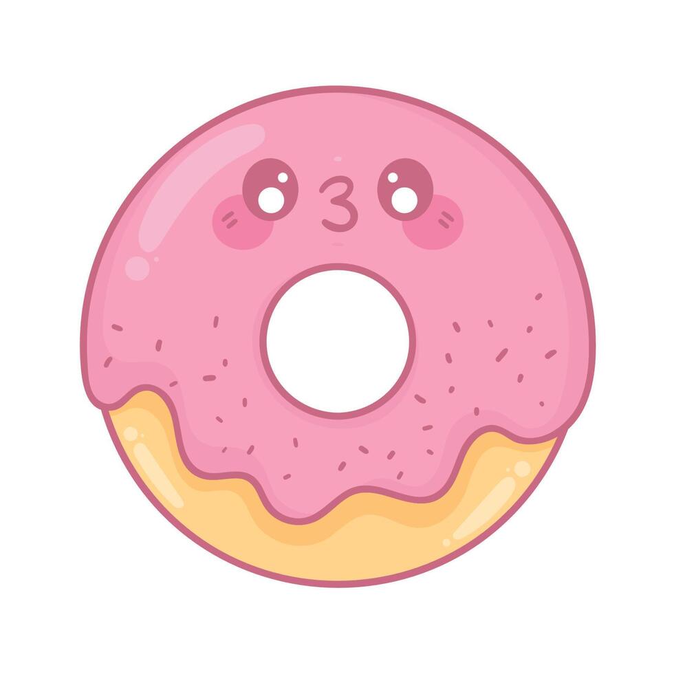 donut dulce kawaii vector