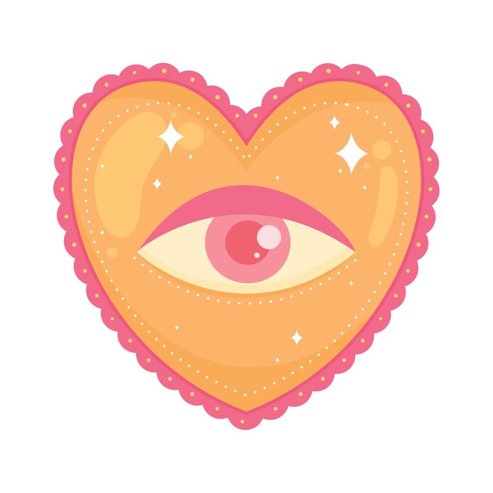 eye in heart love vector